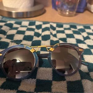 KREWE Blue and Gold Sunglasses